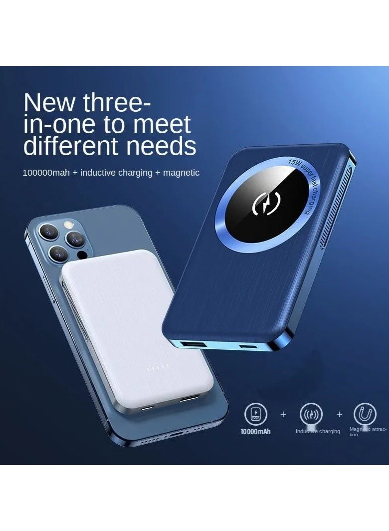 شاحن/بنك طاقة مغناطيسي لاسلكي صغير الحجم ونحيف، يدعم تقنية MagSafe للشحن السريع اللاسلكي، متوافق مع أجهزة iPhone 11 و12 و14 و15 و16 Pro وPro Max، شاحن بمشبك خلفي فائق النحافة - Image 1